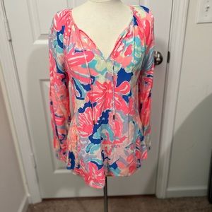 Lilly Pulitzer Long Sleeve Shirt Size Small 100% Rayon